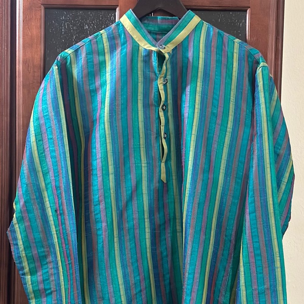 Half silk Blue Kurta